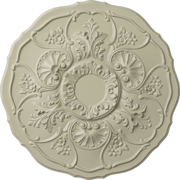 Ekena Millwork Cornelia Ceiling Medallion (Fits Canopies up to 4"), Hand-Painted Clear Yellow, 22 1/2"OD x 1 1/2"P CM22CNCYF - main